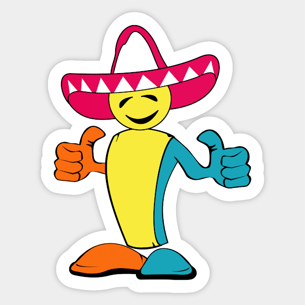 Funny Cartoon Mexican Sticker by Toogoo